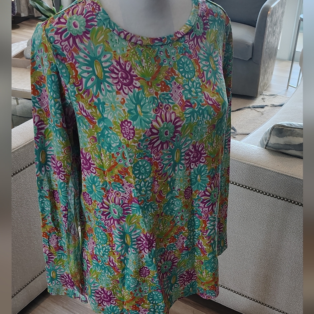 IBKUL Women's Long Sleeve Top - Multicolor Floral - Picture 7 of 12
